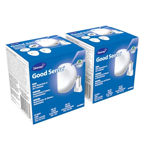 Diversey 101109644 Good Sense Odor Neutralizer & Air Freshener, Commercial Automatic Spray System, Fresh Scent, Refill Cartridge, 0.67-Ounce, 12-Count (2 Boxes of 6)