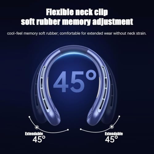 Ventilador personal de cuello recargable ajustable de 5 velocidades portátil 7