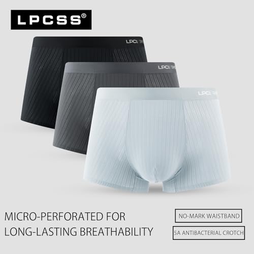 Men's Ice Silk Boxer Briefs – Lightweight, Breathable, Seamless, Mid-Rise, Stretch Underwear E30832