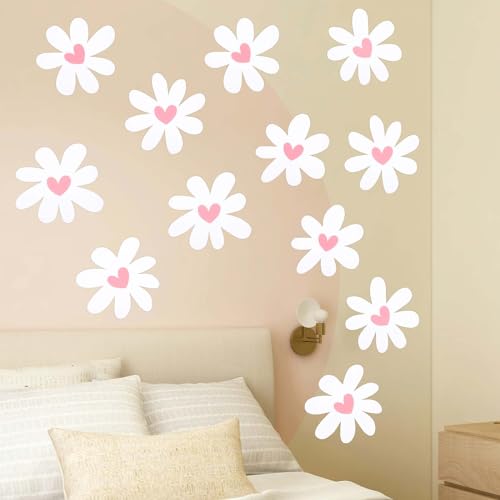12 hojas de vinilos decorativos con flores daisy miniatura 5