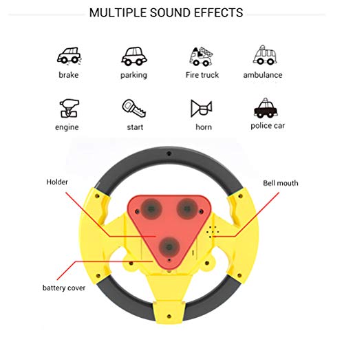 Zhongdawei Electric Toy Steering Wheel with Lights and Music, Kids Driving Simulator, Car Simulation Toy for Infant and Baby - Image 3