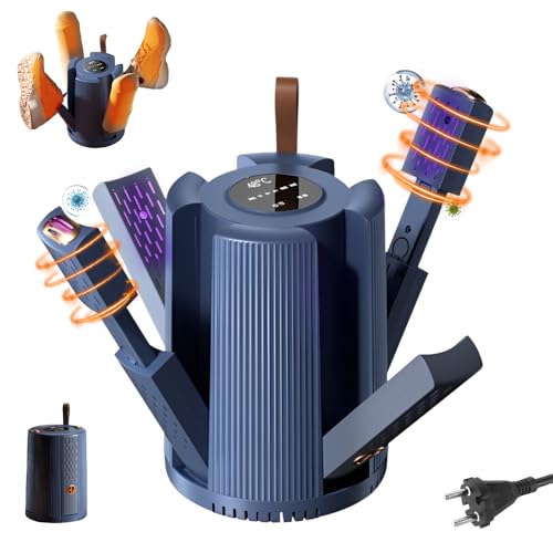 WDKXCN Asciugascarpe Elettrico, Asciugascarpe Antibatterico a 4 bracci, Asciugatrice per scarpe con regolazione a 3...