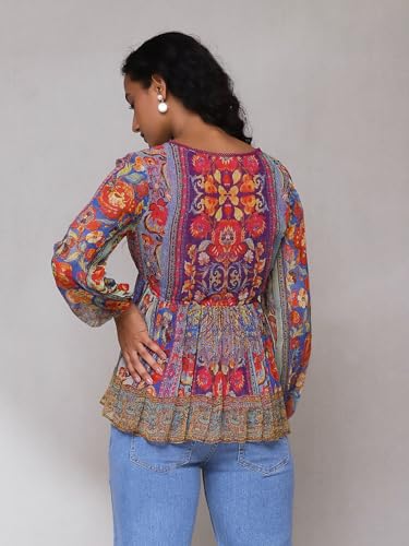 Image of Aarke Ritu Kumar Purple Floral Kurti