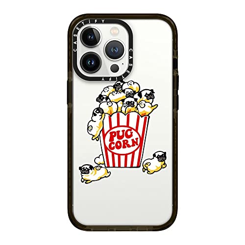 CASETiFY �C���p�N�g�P�[�X iPhone 13 Pro - Pug Corn - �N���A �u���b�N