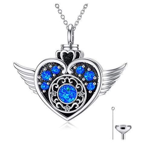 RMREWY 925 Sterling Silver Personalized Cremation Urn Necklace for Ashes Custom Photo Sunflower Heart Necklace Memory Jewelry for Women Men Keepsake Memorial Pendant Cover