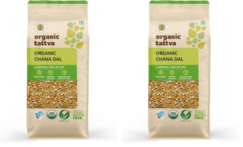 Image of Organic Tattva, Organic Chana (Bengalgram) Dal 1 Kg | Unpolished and Gluten Free Dal (Pack of 2)