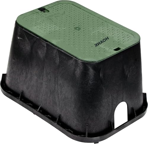 HOANK 14 in. X 19 in. Rectangular Standard Series Valve Box and Cover, 12 in. Height, Irrigation...