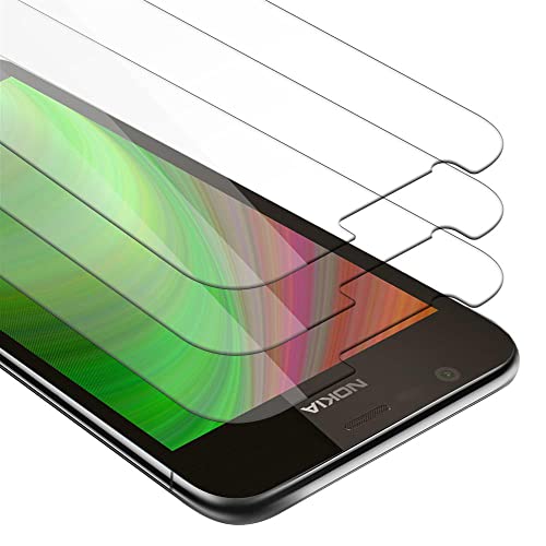 Cadorabo 3x Vidrio templado compatible con Nokia 1 2017 en TRANSPARENCIA ELEVADA - Paquete de 3 Vidrio protector de pantalla (Tempered) en dureza 9H con compatibilidad touch 3D