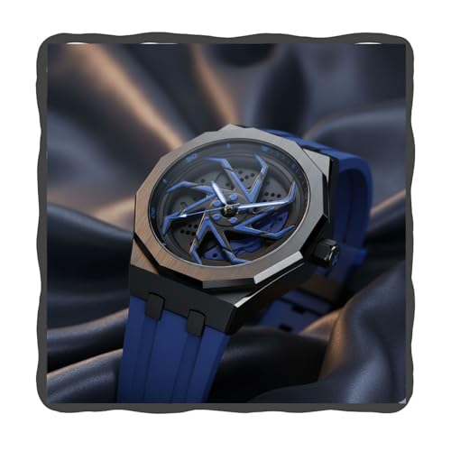 Image of PAPIO Men's Sports Watch, Black Case with Interchangeable Silicone Straps, Geometric Pattern Dial, Multiple Colors Available