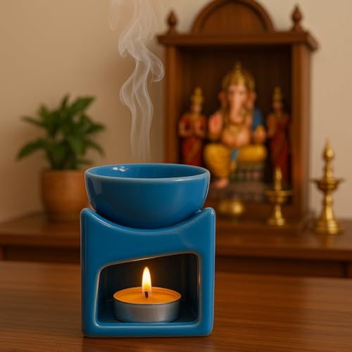 Image of Cortina Ceramic Electric Wax Melt Warmer with Silicone Dish | Fragrance Oil Burner for Scented Wax Cubes & Essential Oils | Stylish Wax Melter for Home, Bedroom, Office Dcor & Gift Use | Color 7