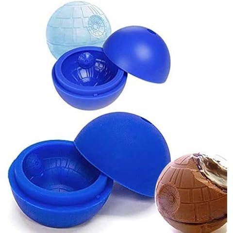 Spespo 2 Pack Silicone Mold Ice Cube Tray Ball Tray Whiskey Baking Chocolate Soap for Star Wars Lovers or Party Theme Cover