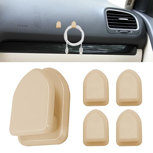 5PCS Car Dashboard Mini Hooks, Car Key Holder, Multifunctional Auto Dashboard Hook, Universal Interior Auto Accessories Self Adhesive Backseat Hanger for Key, Mask, Charging Cable
