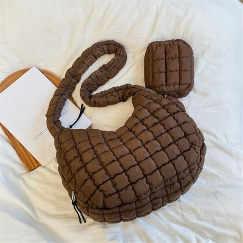 Sac à bandoulière matelassé imperméable avec fermetures éclair robustes