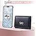 Sunwel Fashion Wallets Girls Cute Coquette Bow Small Wallet Aesthetic Card Holder ID Window Purse for Women (SILVER BOW BLACK)