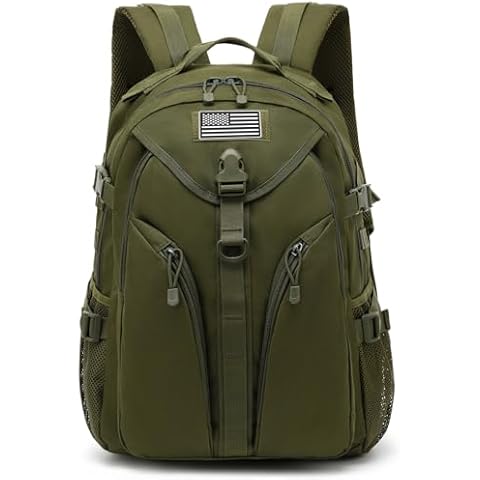 Xunteny Tactical Backpack Boys School Backpacks Mens College Bookbags for Kids Teens Adults Camping Hiking Traveling (Green) Cover