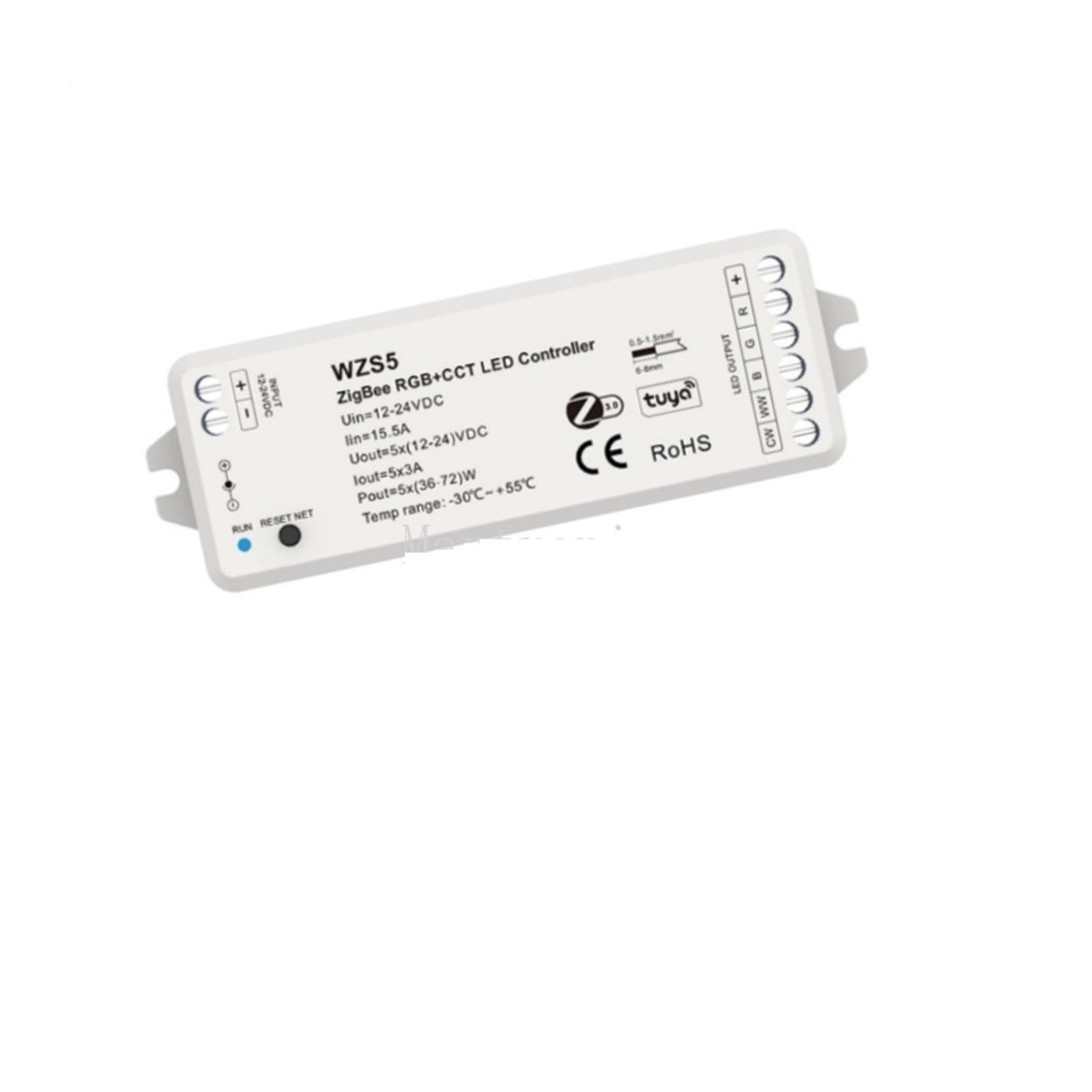 Sterownik LED WZS1/2/3/4/5 DC12-24-36V sterowany głosem, kompatybilny z monochromatycznymi taśmami CCT RGB RGBW(WZS5)