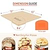 Arcedo Pizza Stone for Oven and Grill 13 Inch, Baking Stones for Bread Thermal Shock Resistant 13x13 Square Pizza Grilling Pans Replacement with PE Scraper #1