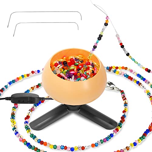 Electric Bead Spinner, Bead Spinner Bowl with 2 Pcs Needles, Bead Spinner Kit for Jewelry Making, Seed Bead, Waist Bead, Beading Spinner Bowl, Bead Spinner Holder