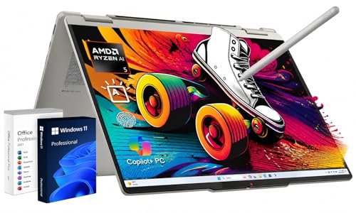 Lenovo Yoga 7 2-in-1 Laptop 16" WUXGA IPS Touchscreen, AMD Ryzen AI 5 340, 16GB LPDDR5X RAM, 1TB SSD, Backlit KB, FP Reader, IR Camera with Privacy Shutter, Wi-Fi 7, Win 11 Pro with Pen