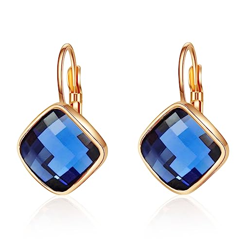 Boucles d'oreilles pendantes en or rose créoles zircon femme VONSSY