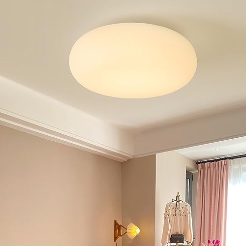 SANBDDLYY 12 pollici bianco rotondo armadio luce LED montaggio a incasso plafoniera latte ragazze camera da letto plafoniera nordico moderno corridoio apparecchio di illuminazione for scale camera dei
