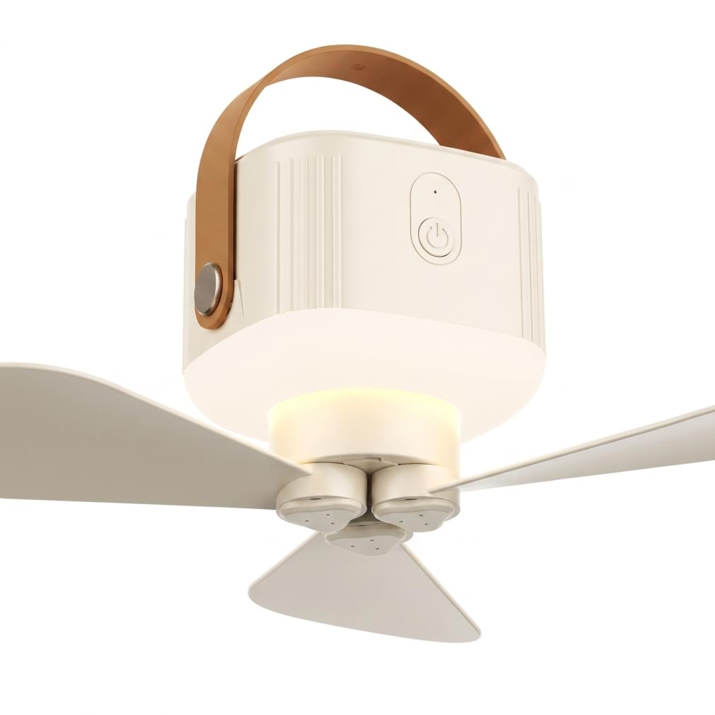 Imooreshine Camping Rechargeable Fan, 7200mah, White