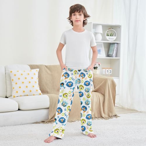 Boys' Pants Pixel Monster Cute Long Bottoms Jogger Pants Elastic Waist Trousers with Pockets S-XL3