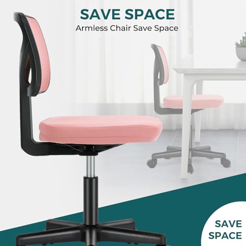 Image of DUMOS Armless Desk Chairs, Small Home Office Mesh Chairs
