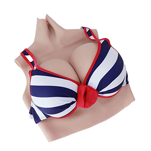 Image of ROANYER Silicone Breast Forms Large Size Fake Boobs for Crossdresser in 220-330lbs C G Cup Breastplate Transgender Drag Queen