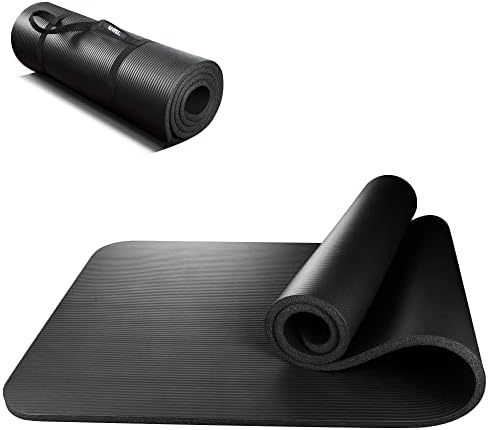 Amazon Brand – Umi – Pilates Mat Non Slip Yoga Mat Extra Thick with Carry Straps – High Density NBR Exercise Mat for Fitness Home Workouts Gym Camping Abs 180cm x 61cm x 1.5cm…