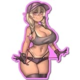 Tanned Skin and Sexy Body Sexy XXX 210 Hentai Sticker Cute Die-Cut Stickers for Adult Laptop Skateboard Motorcycle Car Bike Luggage Case Decoration Waterproof Decals