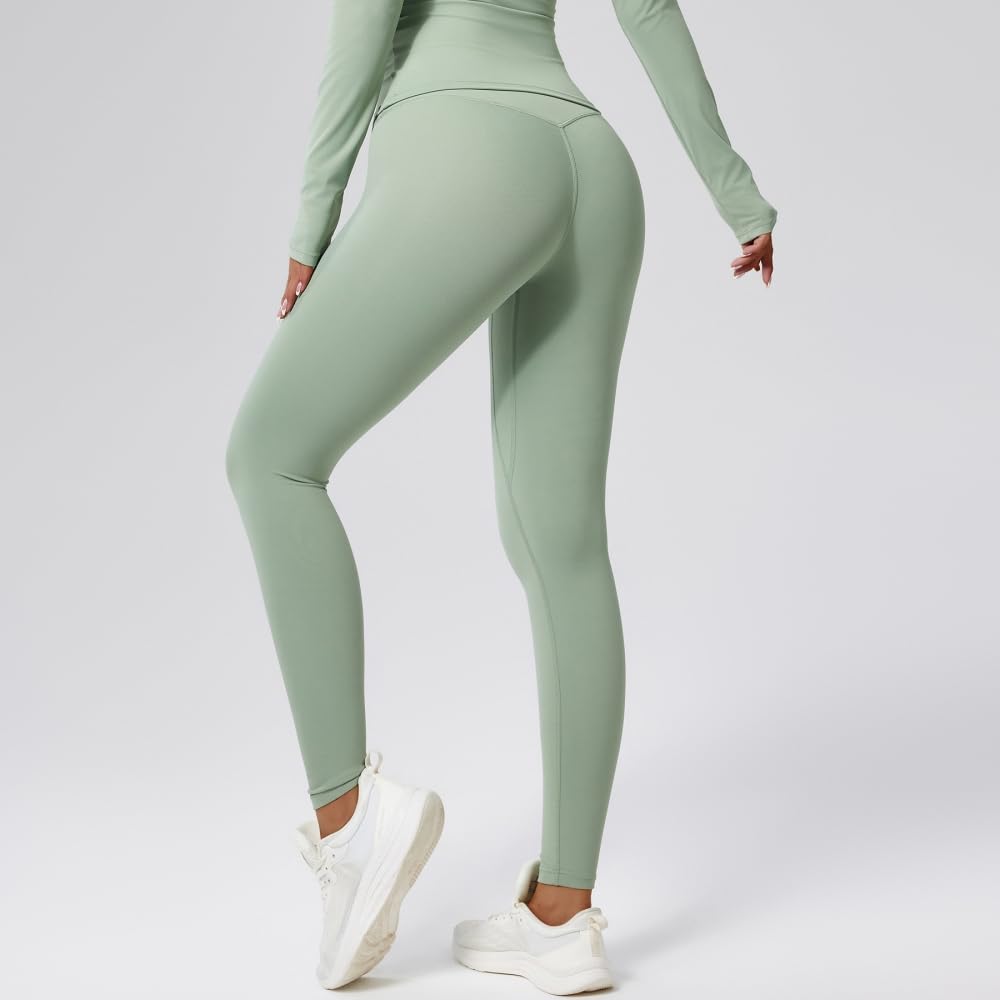 DYRBF - Leggings da donna a vita alta, per yoga, controllo della pancia, in tinta unita, traspiranti, ad alta elasticità, per allenamento, palestra, ciclismo