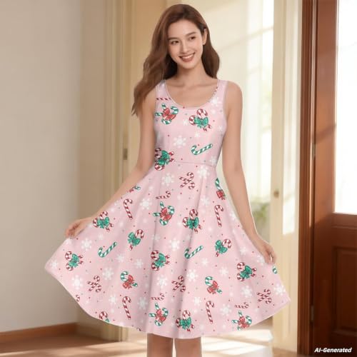 Image of Renewold Women's Sleeveless Tank Dress with Pockets, Casual Scoop Neck A-Line Sundress for Summer, Travel and Vacation