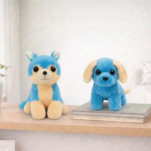 Image of Tabitha Stuffed Toys-Ultra Soft Plush Toy for Kids | Birthday Gifts for Kids and Girls | (Combo of 2 Toys 25 Cm Blue Cat & 25 Cm Blue Dog)