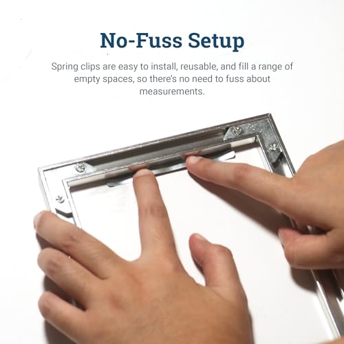 Image of 3 /8 inch Spring Clips with Round Corners - Picture Frame Parts - 50 Pcs Picture Hanging Hardware and Frame Clips