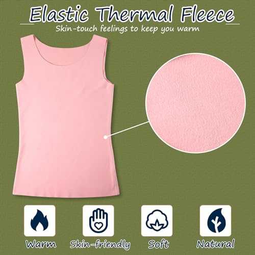 Image of Toulite 4 Pcs Thermal Tank Tops Women Underwear Tops Sleeveless Undershirt for Women Cotton Camisole Warm Base Layer