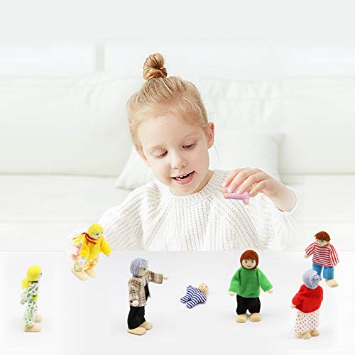 Wagoog 8 Puppenhaus Puppenfamilie Set für Kinder Puppenhaus Zubehör Geschenk – Bild 5