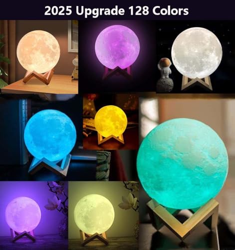 CPLA Moon Lamp Upgrade 128 Colors, Christmas Gifts for Kids Girls Boys Teens Sister Her Women, Ages 4 5 6 7 8 9 10 11 12 13 14 15 16 17 18-20 Year Old Birthday, Remote and Touch Control, 6 inch - Image 8