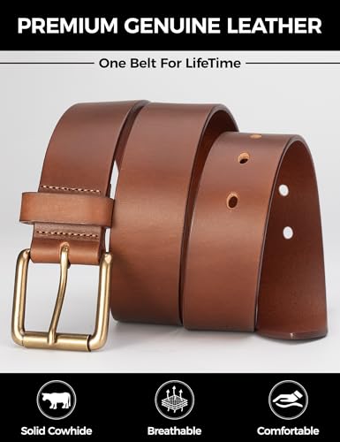 Genuine Leather Dress Belt For Men - Mens Belts For Suits, Jeans Uniform With Single Prong Buckle Elegant Gift Box4