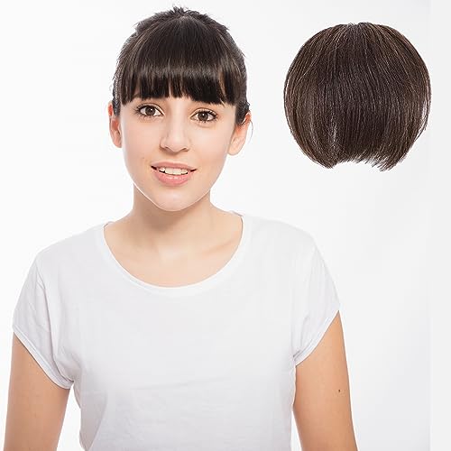 Image of Temperia Front Bangs Hair Extensions for Women - Curtain Fake Bangs Hair Clip - Artificial Front Hair Patch - Fringes Hair Extensions - Hair Accessories for Women - Natural Brown - Pack of 1