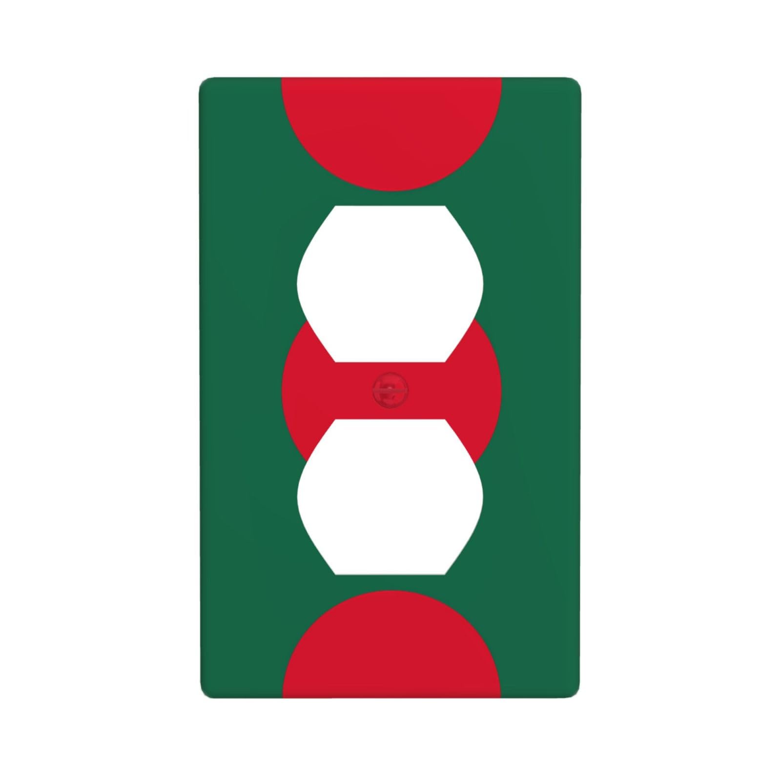 Flag of Bangladesh Unbreakable Polycarbonate Switch Plate-1 Gang Screwless Wall Plate for Home Office