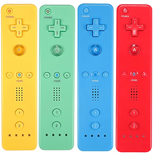 Yosikr Remote Controller for Wii/Wii U, with Silicone Case and Wrist Strap (4 Pack, Green, Yellow, Blue, Red) by Yosikr - Used condition - US$51.33