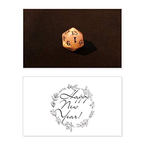 Tarjeta de Año Nuevo White Gambling con mensaje de bendición y diseño elegante para fiestas