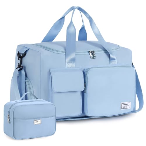 Image of FIORETTO Women's Gym Duffle Bag with Shoes Compartment, 30L Capacity, Ideal for Travel, Gym, Sports, Duffel, Weekender