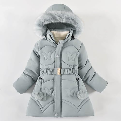 Girls Puffer Jacket with Hood Size 5-11 Warm Boys Winter Coat Casual Full Zip Outerwear Fur Trim Long Down Jackets2
