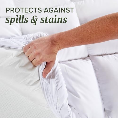 Image of Beckham Hotel Collection Queen Size Mattress Pad (Extra Padded) & Protector Hybrid - Quilted Pillow Top Mattress Cover - Thick, Plush, Fitted Mattress Topper for Bed