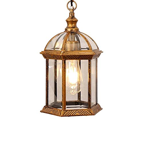 Lámpara de techo industrial de aluminio y vidrio vintage para jardín y patio E27