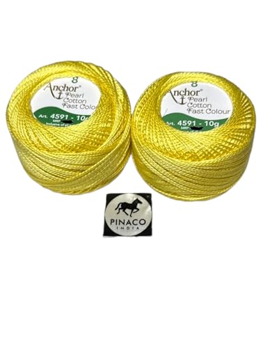 Image of Anchor Knitting Pearl Cotton Fast Colour Thread Yarn - Mercer Pearl Cotton 10gm Yarn (Thickness 1 mm) (Pack of 1 (0289)