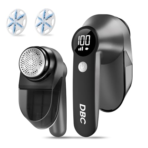 DBC Rechargeable Fabric Shaver,3-Speed Lint Remover for Clothes LED Display, 15000r/Min Powerful Motor, Large Shaving Head Lint Shaver for Clothes, 6-Leaf Blades, Lint Ball, Furniture, Fuzz