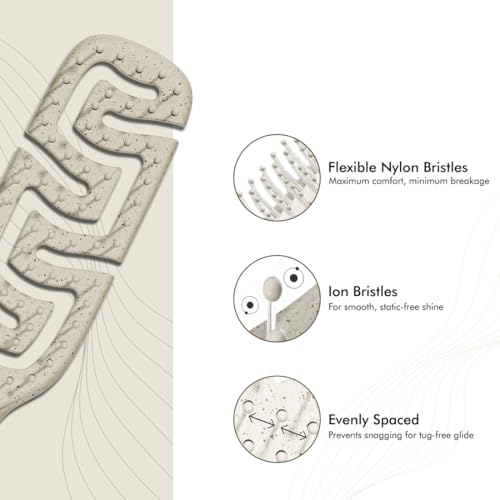 Image of IKONIC Me Small Vent Hair Brush IKM-2121 Eco-Conscious, Travel-Friendly Design, Anti-Static Ionic Bristles, Smooth Detangling, Quick-Dry Vent Technology, for All Hair Types, Wet & Dry Use - Sand Beige